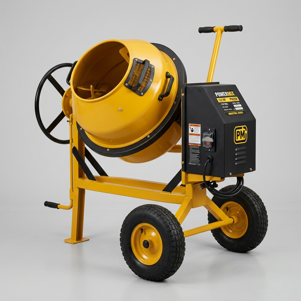 Portable diesel concrete mixer for building sites