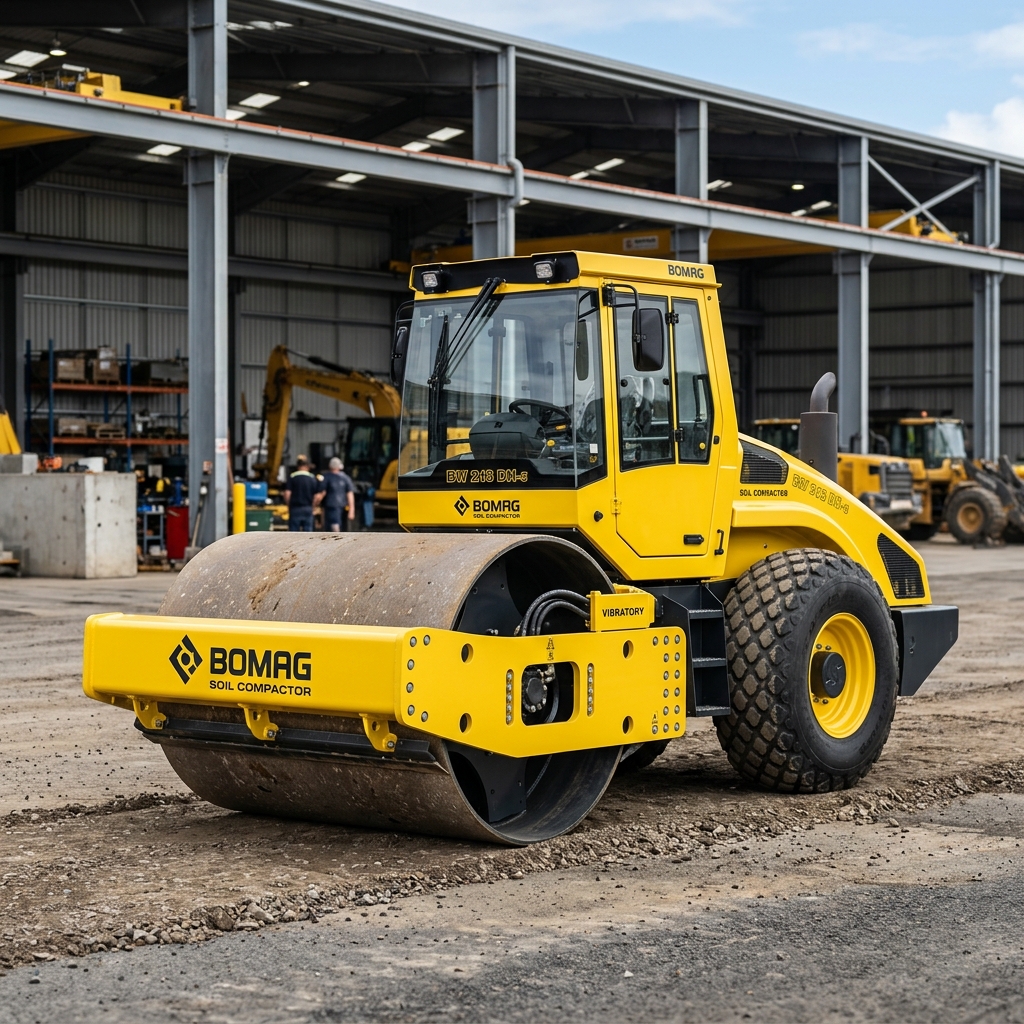 Heavy duty road roller compactor for construction sites